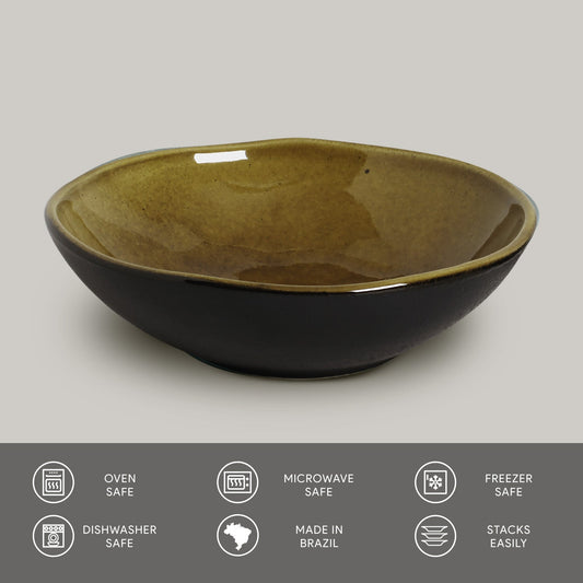BOWL ORGANIC STONEWARE Ø 6.9x2.2" AMBER