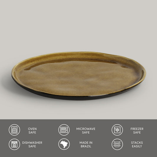 DESSERT PLATE BIO STONEWARE Ø 8.46" AMBER