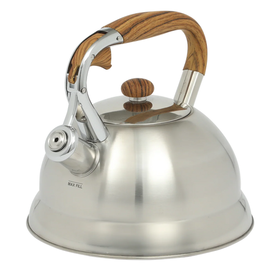 Mr. Coffee Woodmont 2-Quart Stainless Steel Tea Kettle w/ Wood Handle