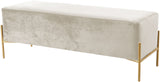 Isla Plush Upholstered Contemporary Bench with Gold Legs - Chic Accent for Bedroom or Dressing Room