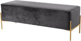 Isla Plush Upholstered Contemporary Bench with Gold Legs - Chic Accent for Bedroom or Dressing Room