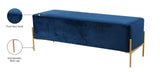 Isla Plush Upholstered Contemporary Bench with Gold Legs - Chic Accent for Bedroom or Dressing Room