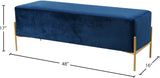 Isla Plush Upholstered Contemporary Bench with Gold Legs - Chic Accent for Bedroom or Dressing Room