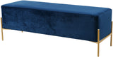 Isla Plush Upholstered Contemporary Bench with Gold Legs - Chic Accent for Bedroom or Dressing Room