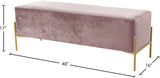 Isla Plush Upholstered Contemporary Bench with Gold Legs - Chic Accent for Bedroom or Dressing Room