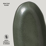DEEP OVAL PLATTER LARGE ORGANIC STONEWARE Ø 12.6x6.3" GREENERY