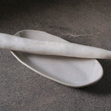 DEEP OVAL PLATTER LARGE ORGANIC STONEWARE Ø 12.6x6.3" LATTE