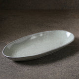 DEEP OVAL PLATTER LARGE ORGANIC STONEWARE Ø 12.6x6.3" PISTACHE