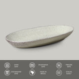 DEEP OVAL PLATTER LARGE ORGANIC STONEWARE Ø 12.6x6.3" PISTACHE