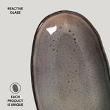 DEEP OVAL PLATTER LARGE ORGANIC STONEWARE Ø 12.6x6.3" TOURMALINE
