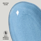 DEEP OVAL PLATTER LARGE ORGANIC STONEWARE Ø 12.6x6.3" BREEZE