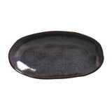 DEEP OVAL PLATTER LARGE ORGANIC STONEWARE Ø 12.6x6.3" TITANIUM