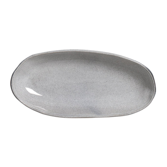 DEEP OVAL PLATTER LARGE ORGANIC STONEWARE Ø 12.6x6.3" DUST