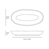 DEEP OVAL PLATTER LARGE ORGANIC STONEWARE Ø 12.6x6.3" DUST