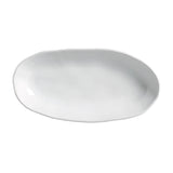 DEEP OVAL PLATTER LARGE ORGANIC STONEWARE Ø 12.6x6.3" NEW WHITE