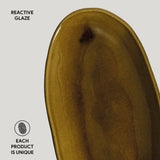 DEEP OVAL PLATTER LARGE ORGANIC STONEWARE Ø 12.6x6.3" AMBER