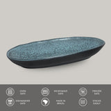 DEEP OVAL PLATTER LARGE ORGANIC STONEWARE Ø 12.6x6.3" NIGHT SKY
