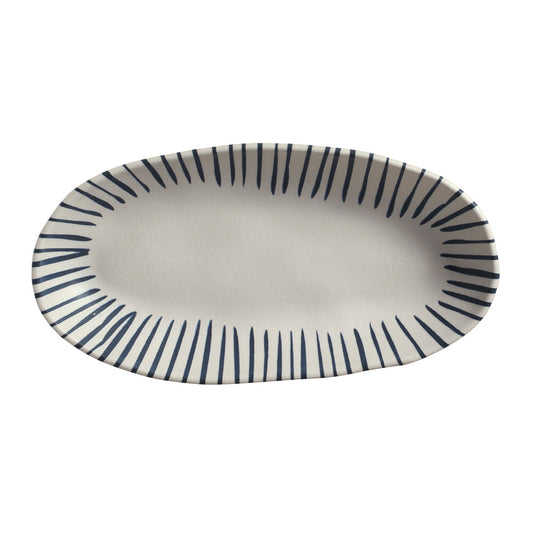 DEEP OVAL PLATTER LARGE ORGANIC STONEWARE Ø 12.6x6.3" ELEMENTO