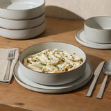 Gibson Elite Gelston Stoneware Matte Reactive Glaze 16 Piece (Service for 4) Plates and Bowl Dinnerware Set
