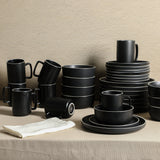 Gibson Home Zuma Nuevo 32 Piece Plates, Bowls, and Mug (Service for 8) Dinnerware Set - Black