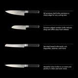 Babish High-Carbon 1.4116 German Steel 15 Piece Full Tang Forged Cutlery Kitchen Knife Block Set - Black