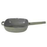 Crock Pot Northvale 5.3 Quart Ceramic Nonstick Sauté Pan with Steamer Basket & Lid, Cast Aluminum Pan with Induction Base and Soft-Touch Handle