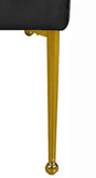 Owen Elegant Velvet Bench with Polished Gold Legs, Chic Design for Bedroom or Entryway Seating