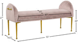 Owen Elegant Velvet Bench with Polished Gold Legs, Chic Design for Bedroom or Entryway Seating