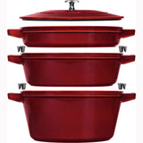 STAUB Cast Iron 4-pc Stackable Set