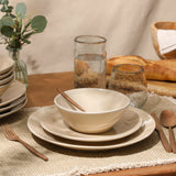 Bloomhouse Montecito Breeze 16 Piece (Service for 4) Double Plates and Bowls Stoneware Reactive Glaze Dinnerware Set