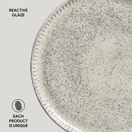 LINHAS DESSERT PLATE STONEWARE Ø 8.46" PISTACHE