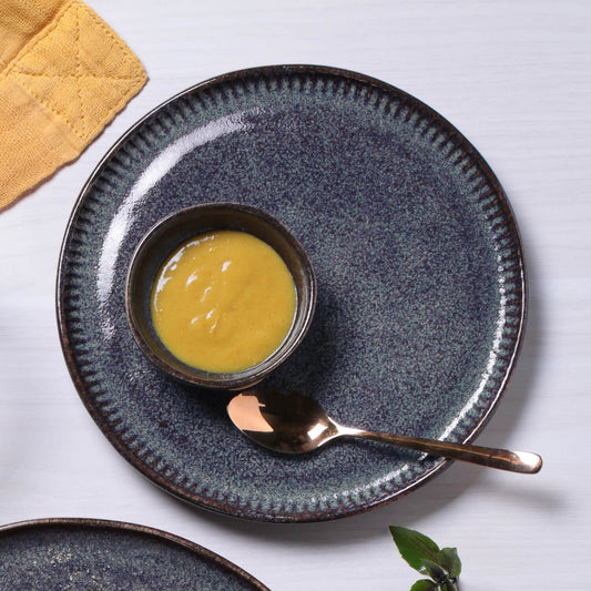 LINHAS DESSERT PLATE STONEWARE Ø 8.46" TITANIUM 
