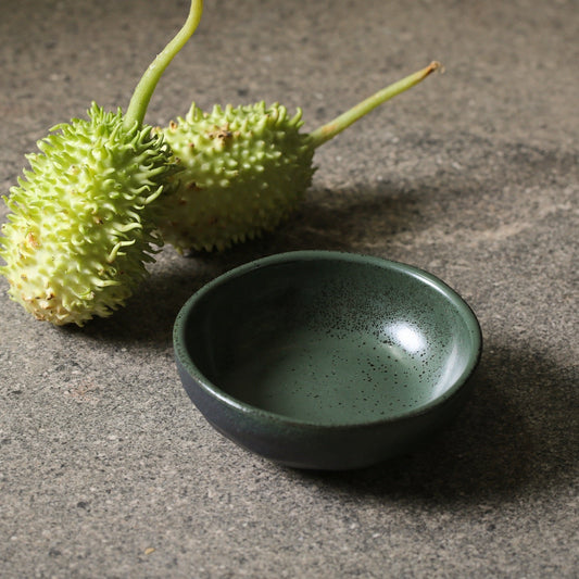 RAMEKIN ORGANIC MEDIUM STONEWARE Ø 3.54x1.18" GREENERY