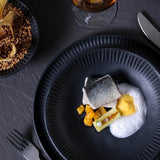 LINHAS DESSERT PLATE STONEWARE Ø 8.46" MATTE BLACK 
