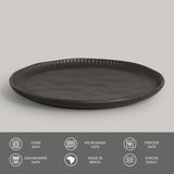 LINHAS DESSERT PLATE STONEWARE Ø 8.46" MATTE BLACK 