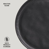 LINHAS DESSERT PLATE STONEWARE Ø 8.46" MATTE BLACK 