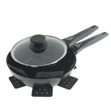 Oster SmartHandle Advance 13-Piece Nonstick Cookware Set – Matte Black Finish, Induction Base, Detachable Handles, Forged Aluminum, Oven & Dishwasher Safe, With Utensils & Pan Protectors