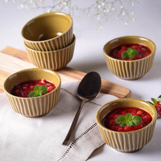 LINHAS RAMEKIN STONEWARE Ø 3.5x1.97" AMBER