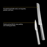 Babish High-Carbon 1.4116 German Steel 15 Piece Full Tang Forged Cutlery Kitchen Knife Block Set - Stainless Steel