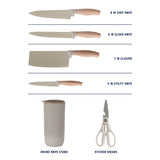 Oster Gunderson 6-Piece Kitchen Knife Block Set. Stainless Steel Kitchen Knife Set