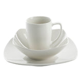 Gibson Home Zen Buffet (Service for 8) 24 Piece Plates and Bowls Porcelain Solid Color Dishes Ceramic Dinnerware Set - White