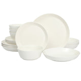 Gibson Home Summer Shades 16 Piece Plates and Bowls Dishes Service for 4 Porcelain Dinnerware Set