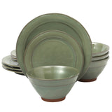Gibson Elite Terranea 12-Piece Reactive Terracotta Dinnerware Set