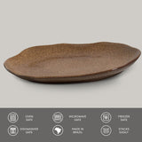 SHALLOW OVAL PLATTER MEDIUM BIO STONEWARE Ø 11.81x7.87" DIJON