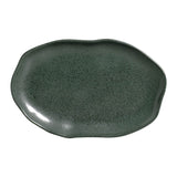 SHALLOW OVAL PLATTER MEDIUM BIO STONEWARE Ø 11.81x7.87" GREENERY