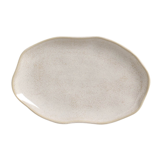 SHALLOW OVAL PLATTER MEDIUM BIO STONEWARE Ø 11.81x7.87" LATTE