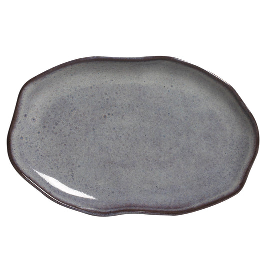 SHALLOW OVAL PLATTER MEDIUM BIO STONEWARE Ø 11.81x7.87" TOURMALINE