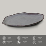 SHALLOW OVAL PLATTER MEDIUM BIO STONEWARE Ø 11.81x7.87" TOURMALINE