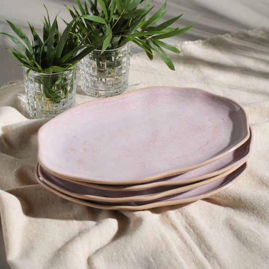SHALLOW OVAL PLATTER MEDIUM BIO STONEWARE Ø 11.81x7.87" LITCHI