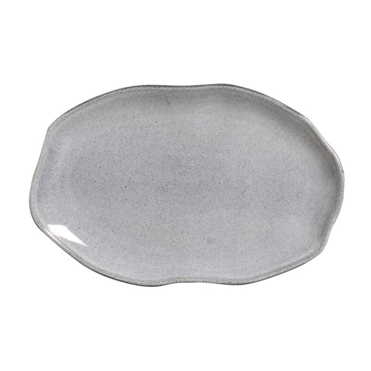 SHALLOW OVAL PLATTER MEDIUM BIO STONEWARE Ø 11.81x7.87" DUST
